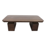 1960s Brutalist style rectangular coffee table with cut corners