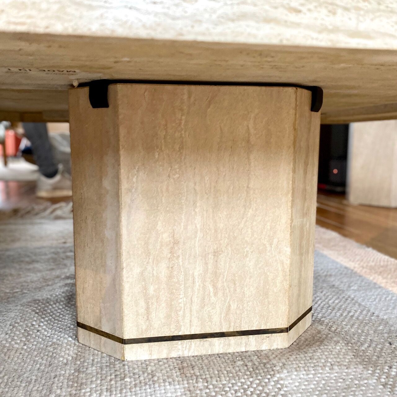 Travertine coffee table