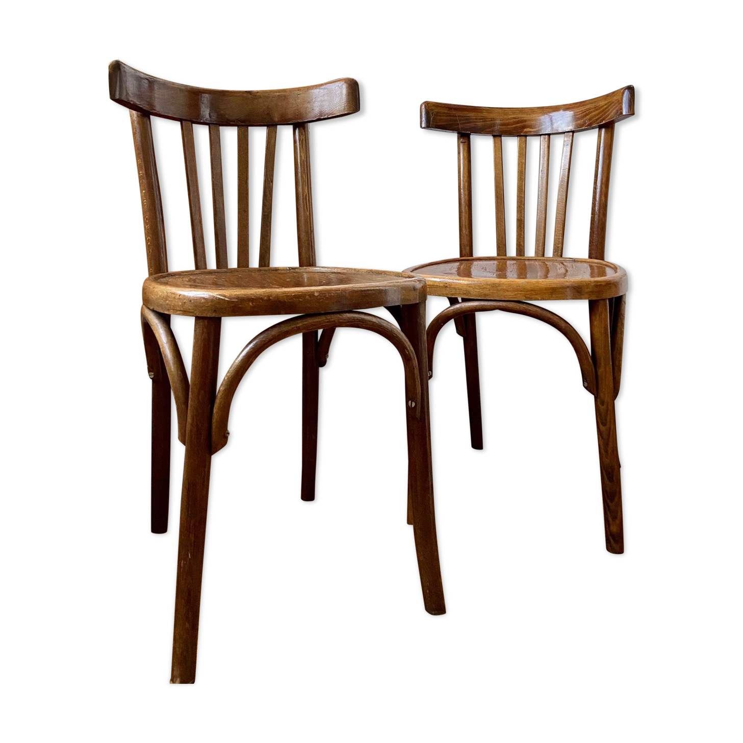 Pair of wooden bistro chairs