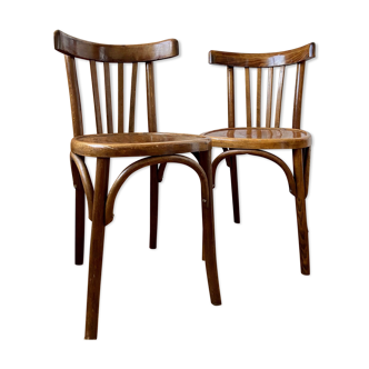 Pair of wooden bistro chairs
