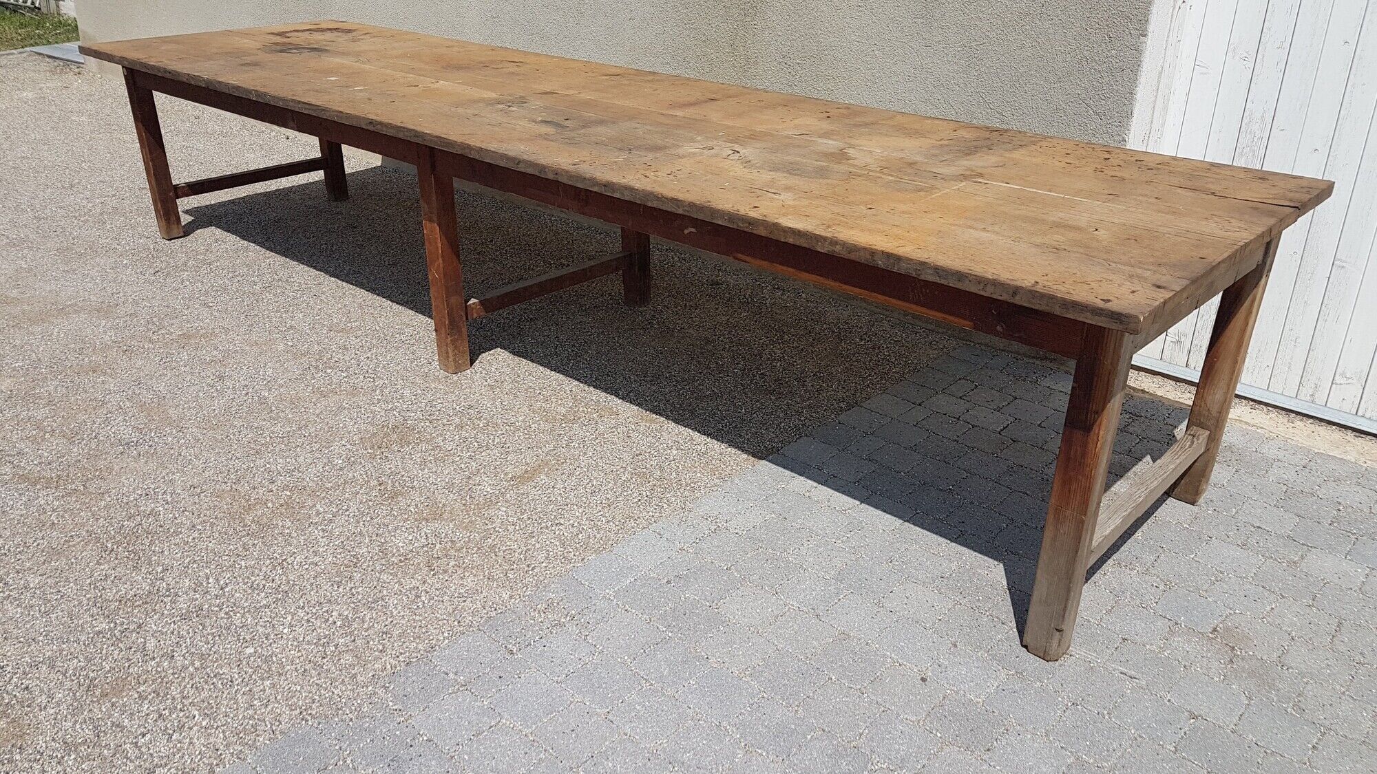 Large table 4 meters old silky Lyon old trade workshop