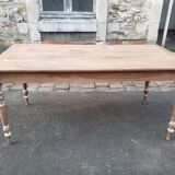Table de ferme patine ancienne pieds tournés