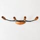 Chandelier Candelabre Mid-Century en Teck et Métal Noir – Design Danois