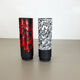 Set of Two Pottery Fat Lava Vases "Black-red-white" by Jopeko, Germany, 1970s