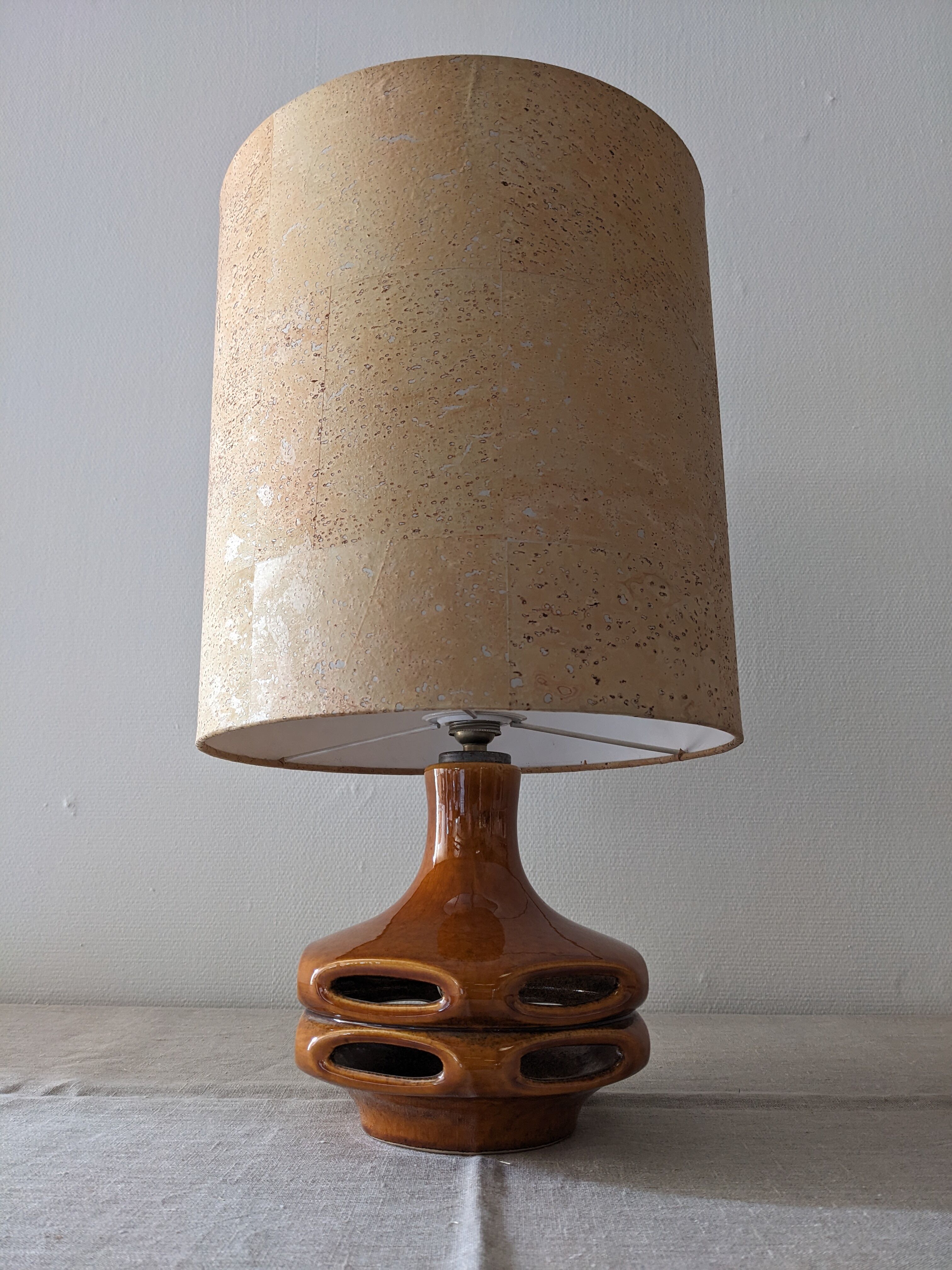 Glazed ceramic lamp from the 60s/70s West Germany