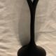 Pair of black candlesticks art deco in steel Habitat 1970