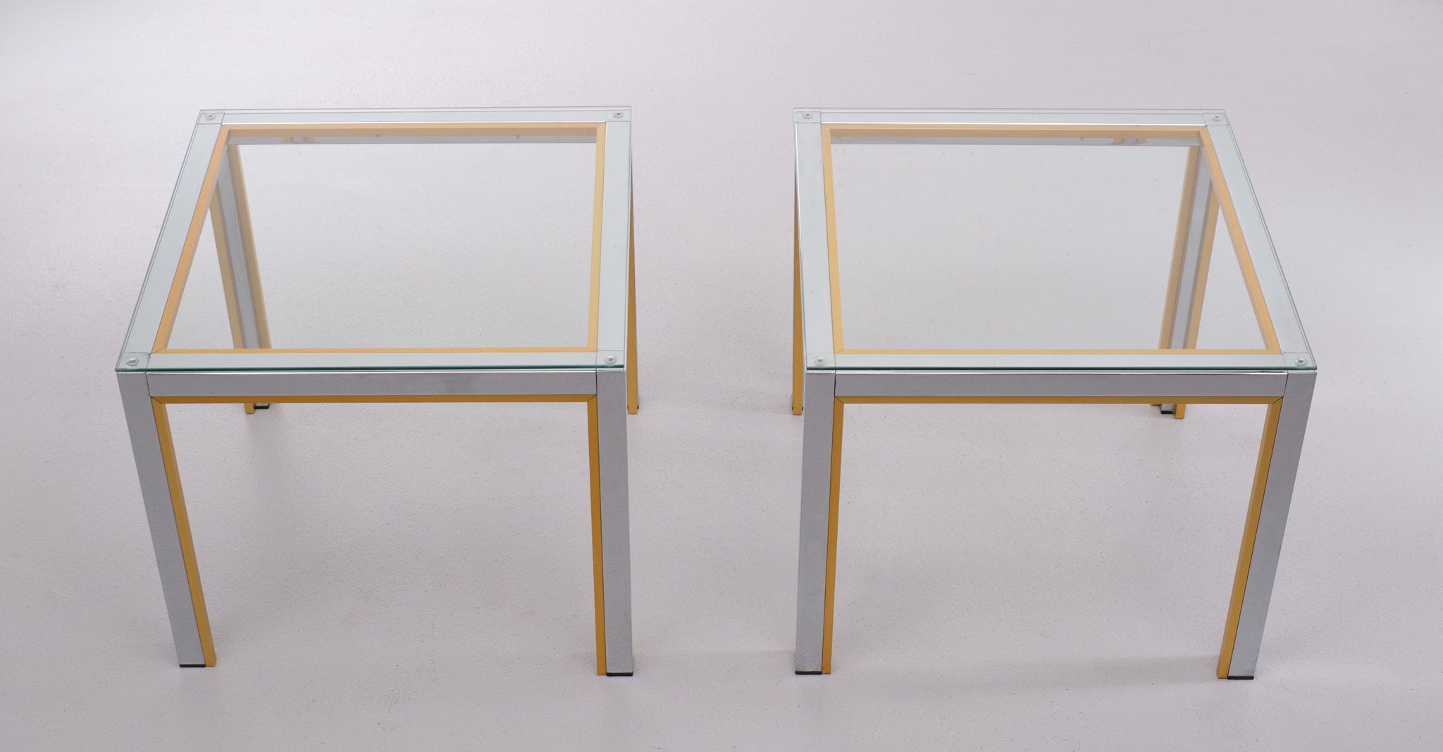 Pair of Renato Zevi side tables, Hollywood Regency tables, Italy from the 1970s.