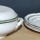 Vegetable lot & 4 matching flat plates Digoin Sarreguemines