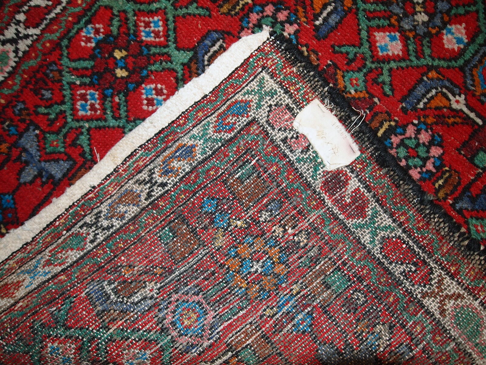 Vintage Persian Hamadaan done hand 78cm x 193cm carpet 1970 s