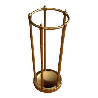 Hollywood Regency Style brass umbrella stand, vintage from the 1970s