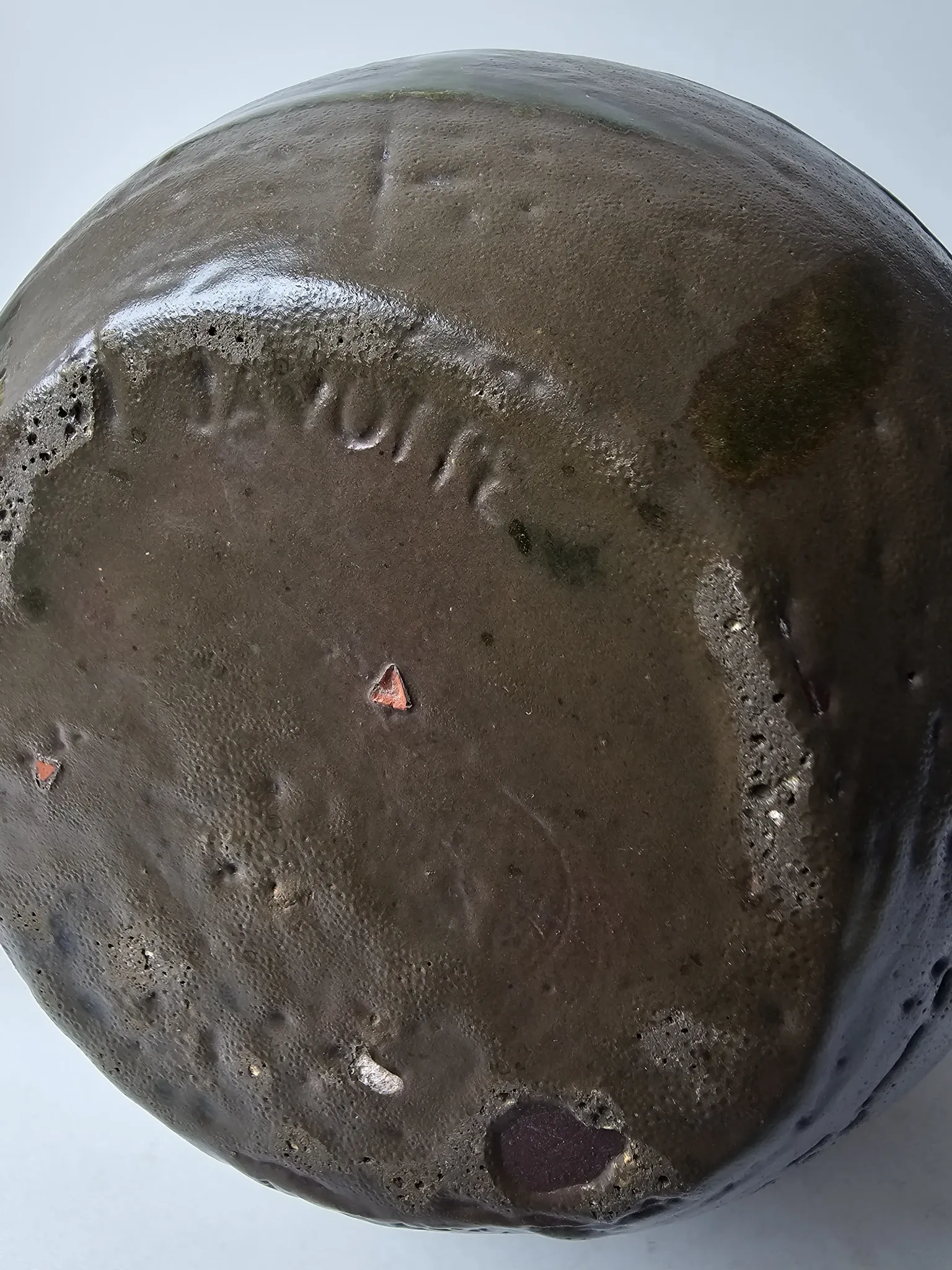 Artisanal vase in glazed stoneware signed Javotte