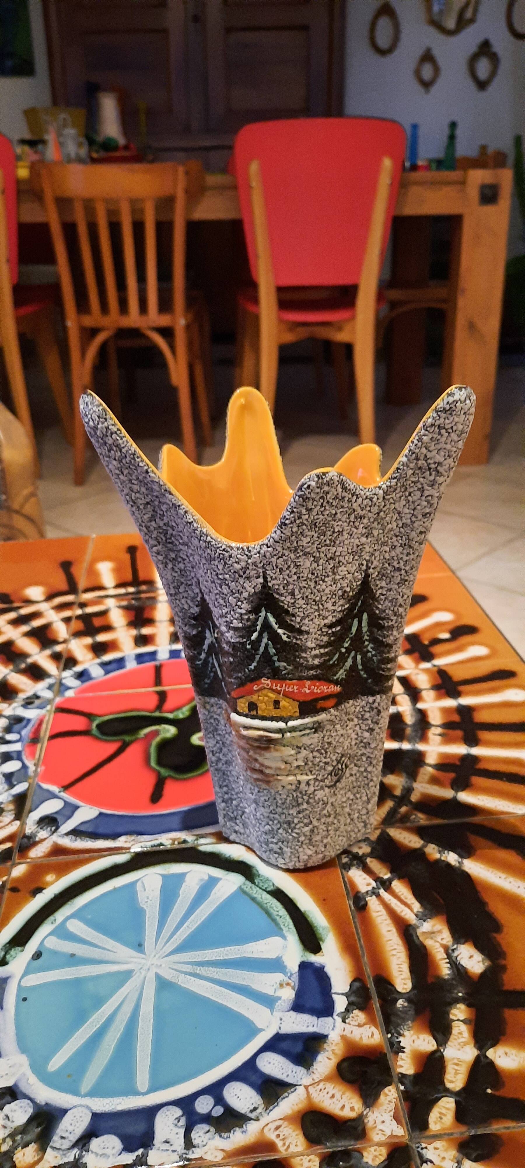 Ceramic vase signed Tess vintage