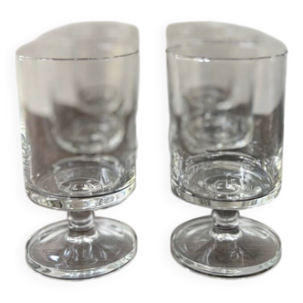 Set of 6 vintage 70s transparent Luminarc stemmed glasses