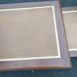 Old style flat desk louis xvi leather tray with 2 pulls