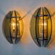 Pair of green and black Murano glass veca sconces, Italy 1970