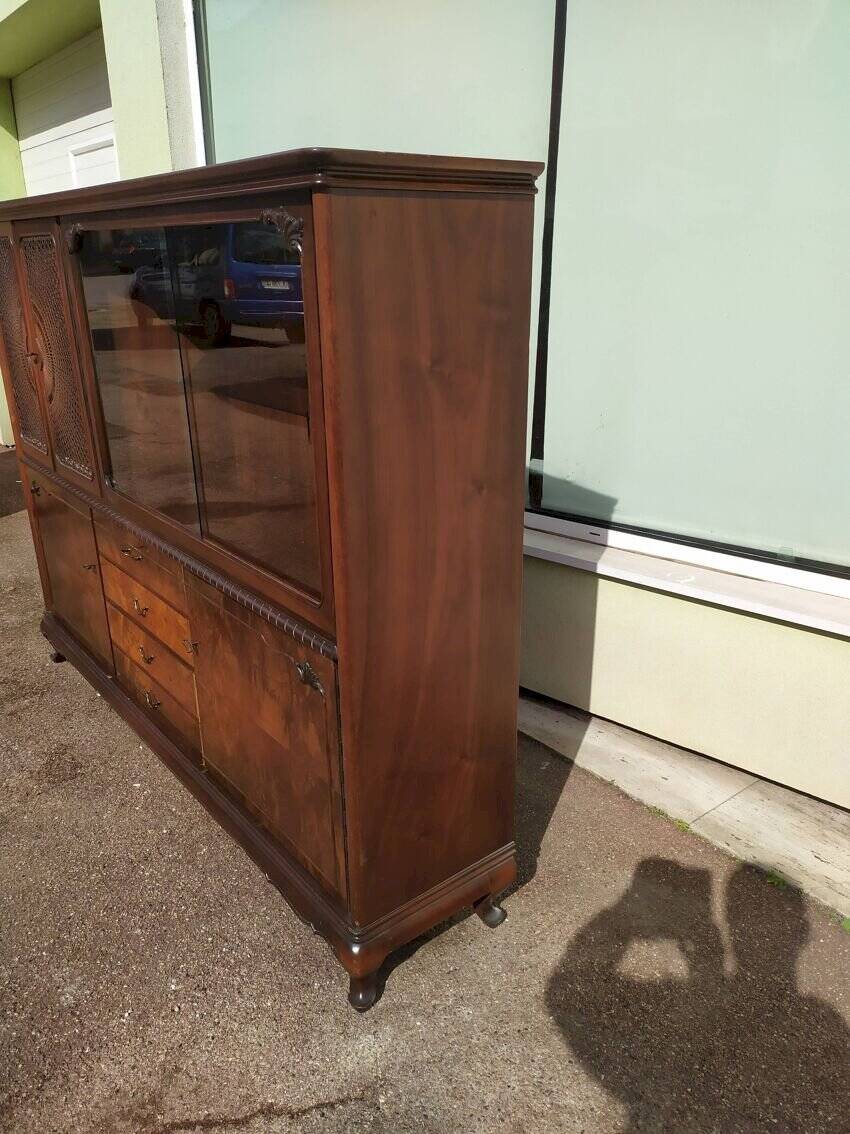 Louis XV Sideboard - Canework - Display Case - 4 Drawers - Wood