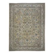 1960s Vintage Persian Handmade Wool Cotton Beige Area Rug 292x395