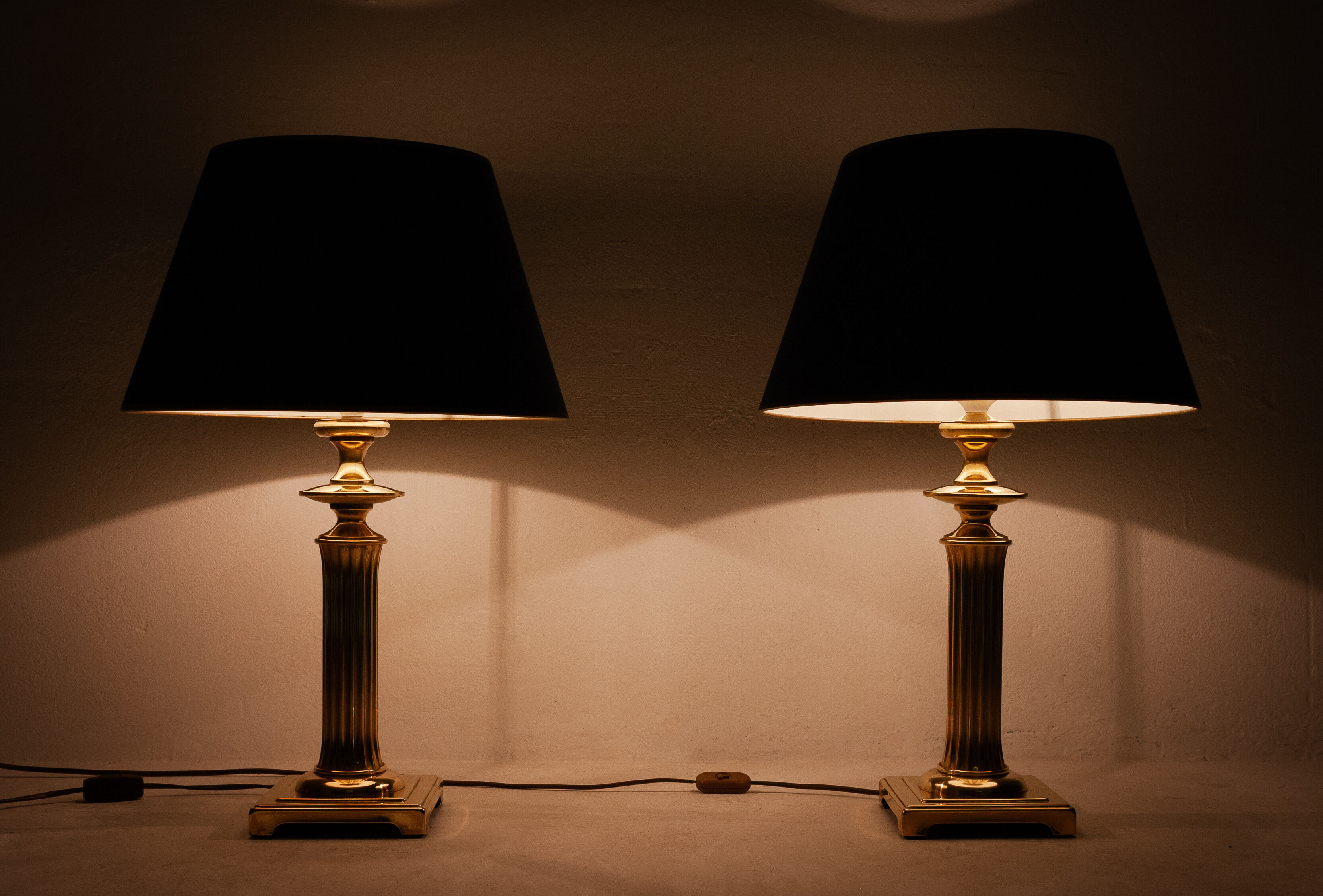 Two brass Herda table lamps
