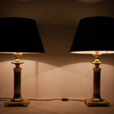Two brass Herda table lamps