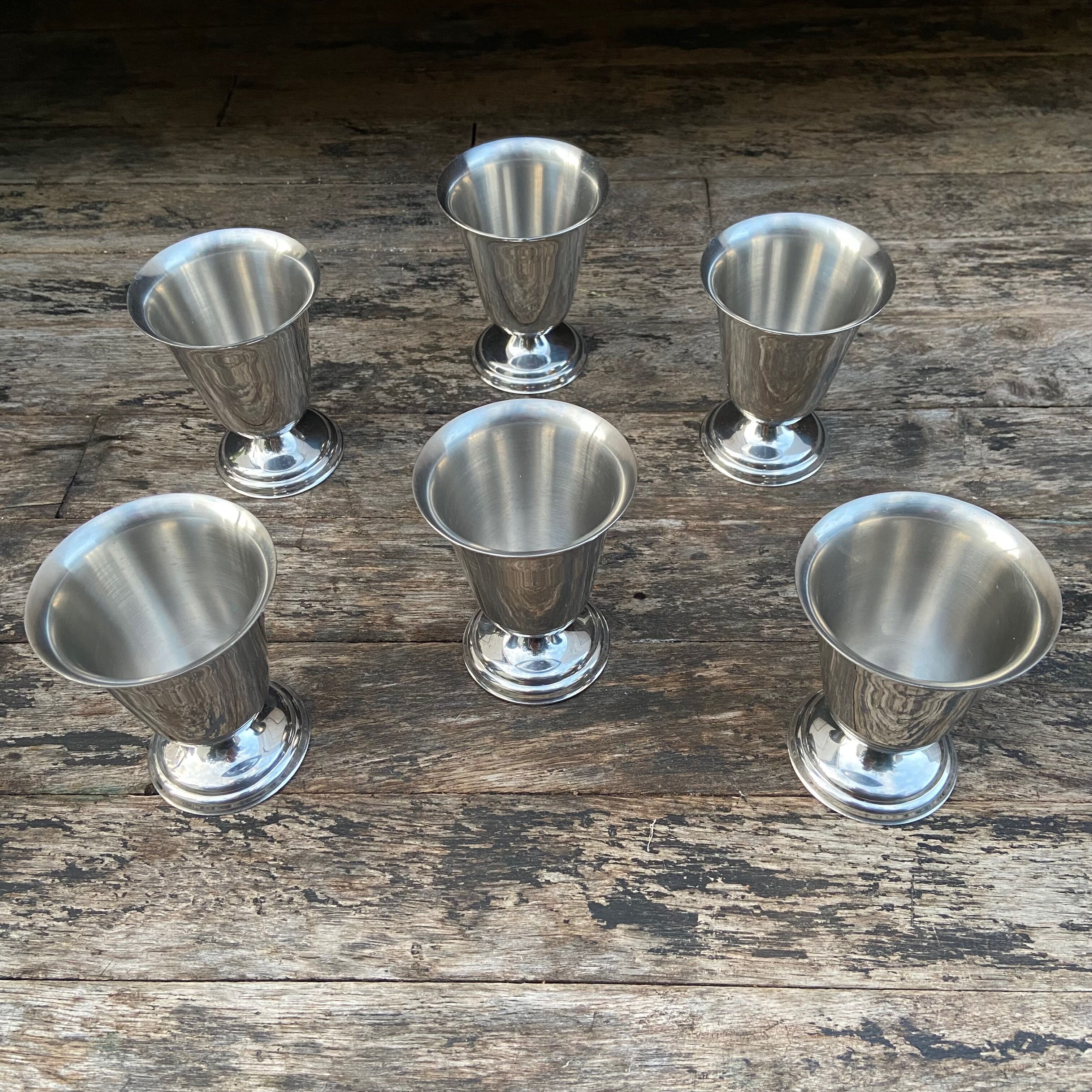 Ensemble de 6 gobelets en inox massif