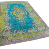 Handmade bohemian turkish 1970s 172 cm x 276 cm multicolor rug