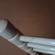 Bath towel rack in white wood, three bars.