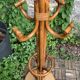 Vintage 1970s rattan parrot coat rack