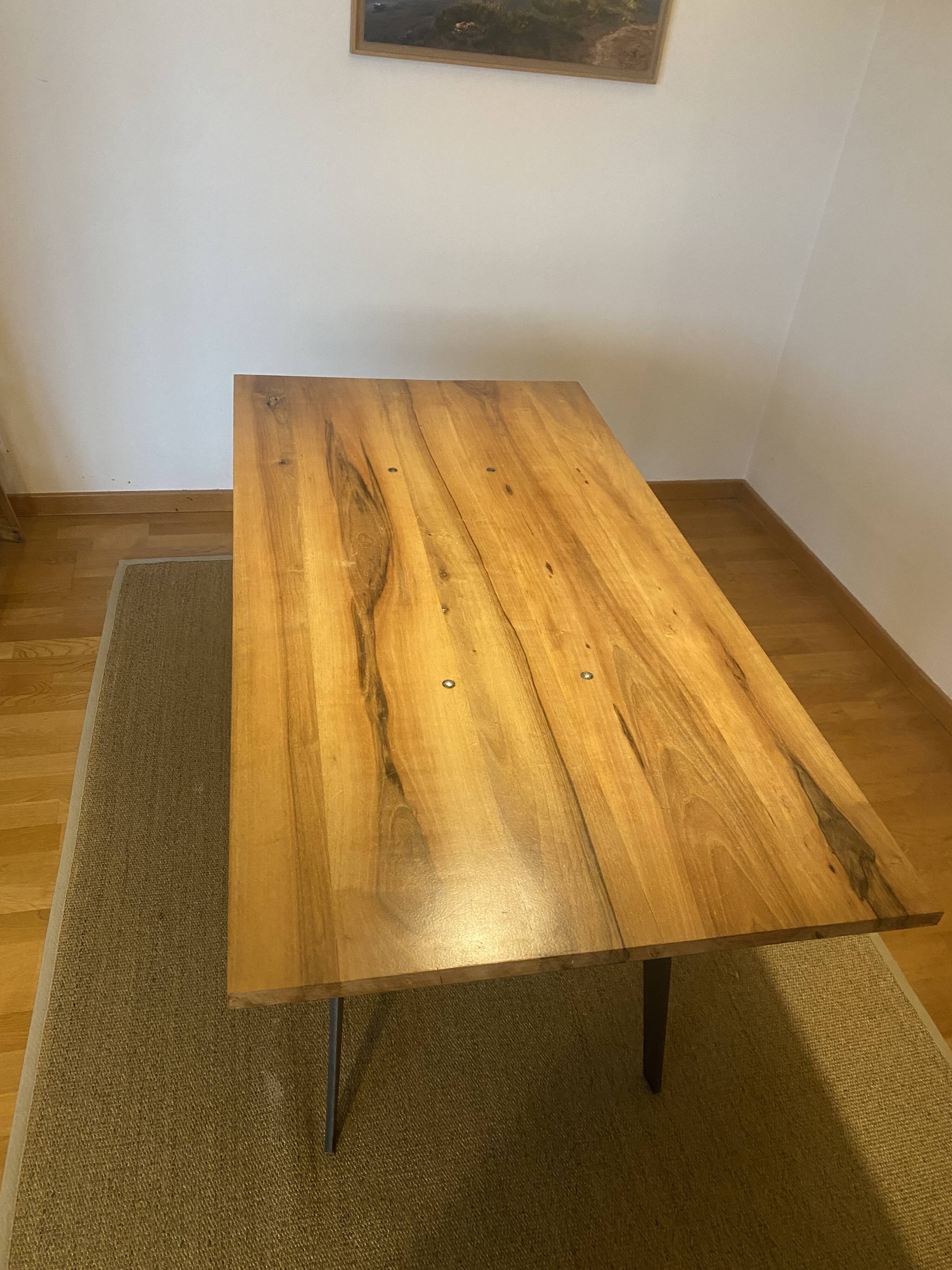 Table design en teck et acier