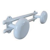 White lacquered metal wall coat rack, 1970
