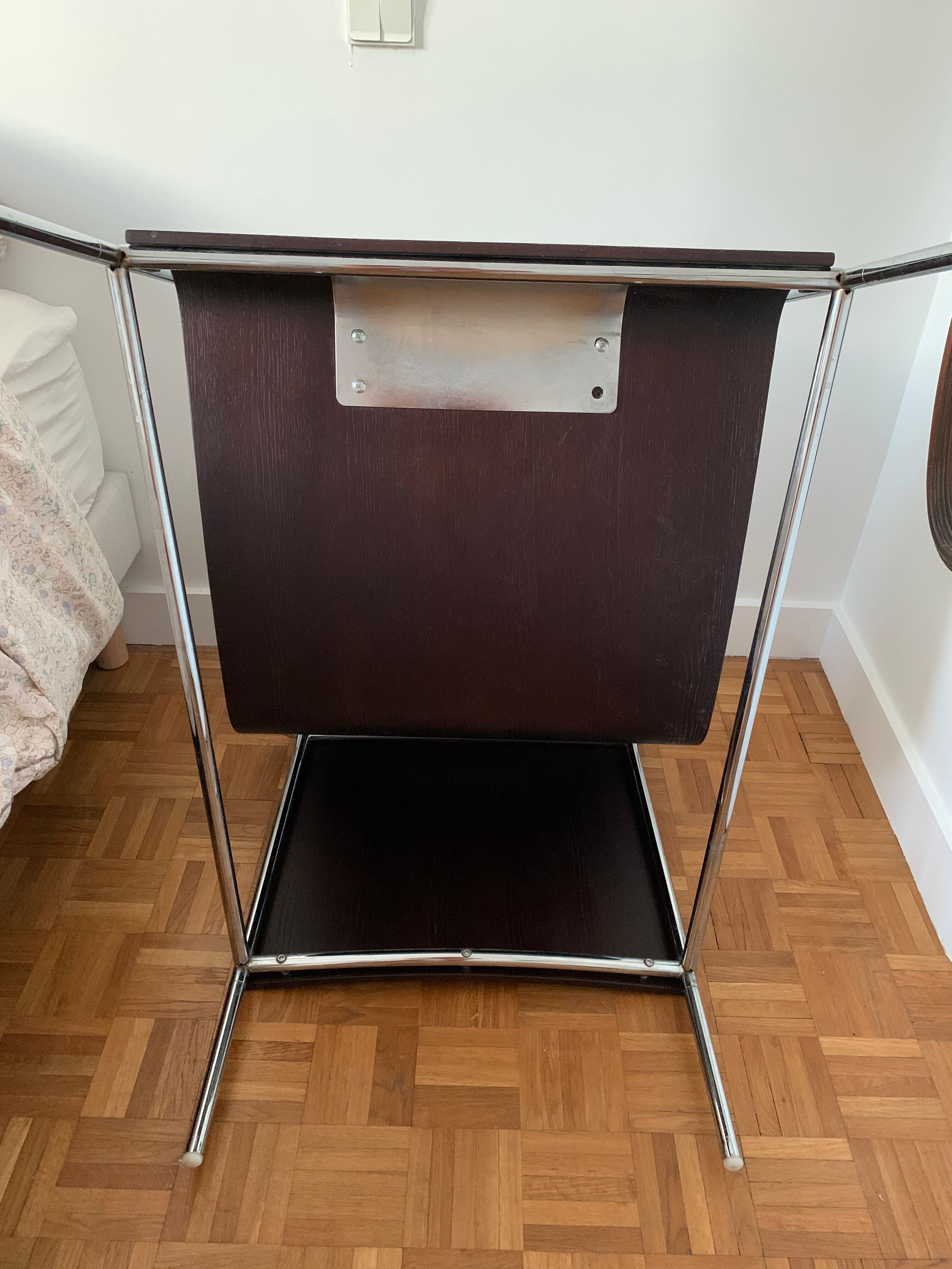 Wood and metal design armchair