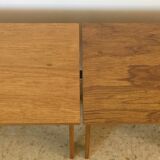 2 vintage bedside tables compass feet 50s