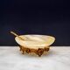 Vintage jade salt shaker with a golden metal base by Angeletti Roma, 1950, set of 2 pieces.