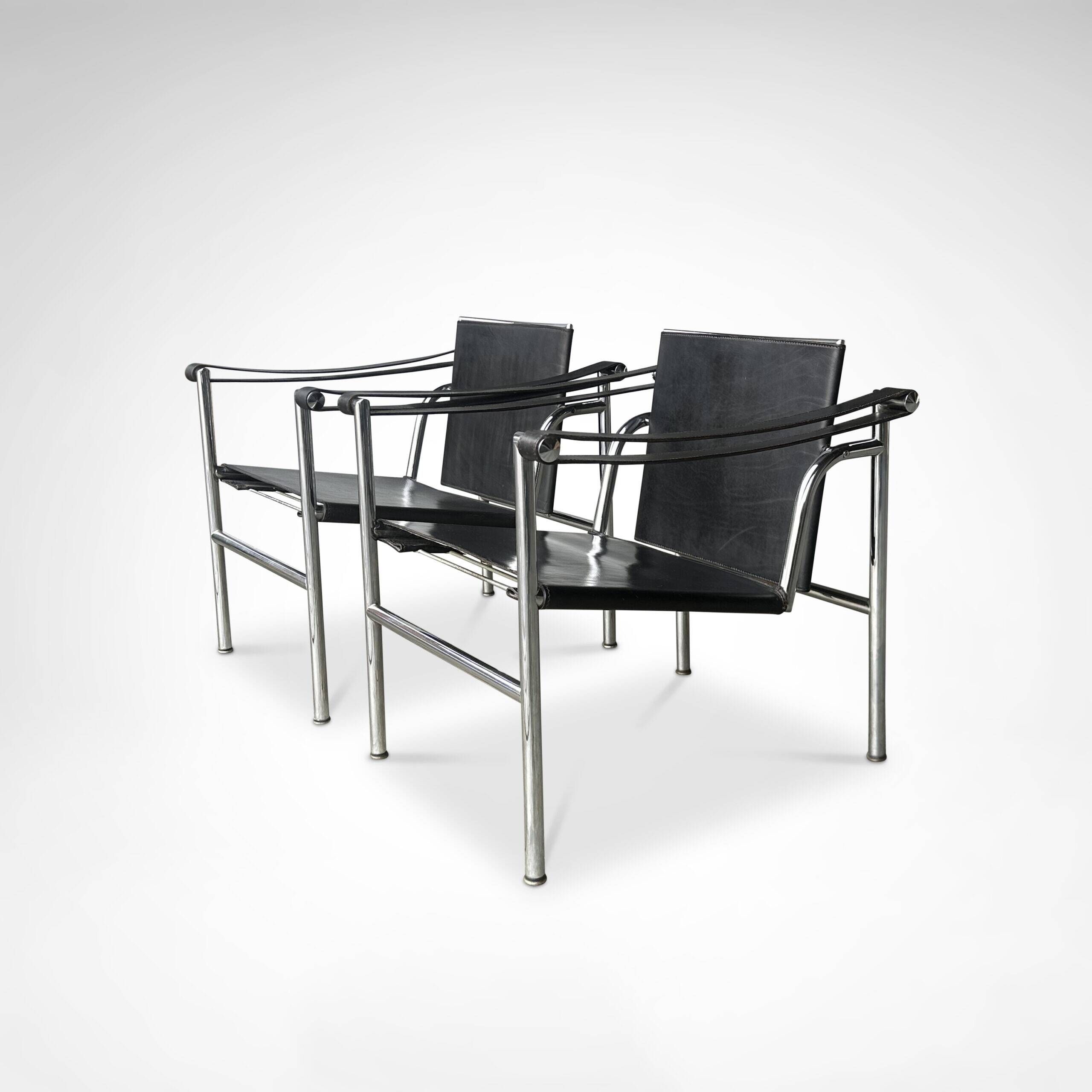 Fauteuil vintage LC1 par Le Corbusier et al pour Cassina, ensemble de 3