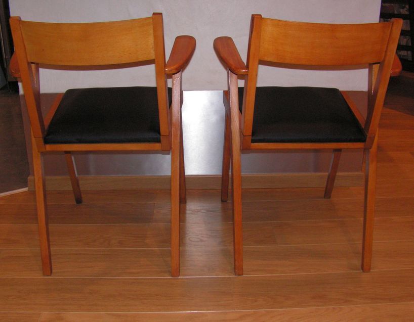 Pair of vintage bridge armchairs