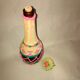 60s scoubidou bottle pink yellow green blue and smoky glass 27 cm