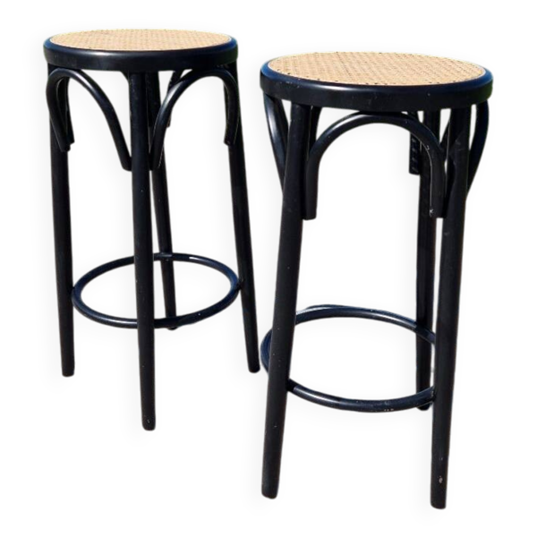 Lot de 2 Tabourets de bar en cannage — Beyit