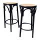 Set of 2 rattan bar stools