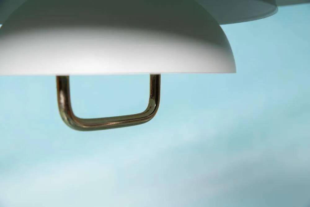 Vintage Scandinavian bowl lamp, minimalist mid-century pendant.