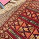 Vintage Boho Chic Berber Kilim Rug 200x115 Wool Tunisia Red