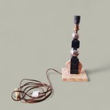Sculptural lamp in marble and chrome - Modernist Art Deco style