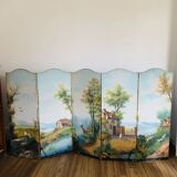 Painted canvas screen