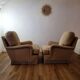 Vintage beige armchairs with fringes