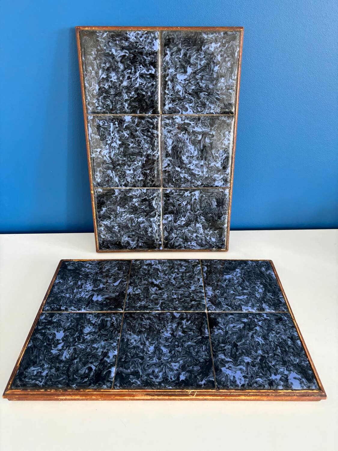 Vintage earthenware tile artisanal trivet