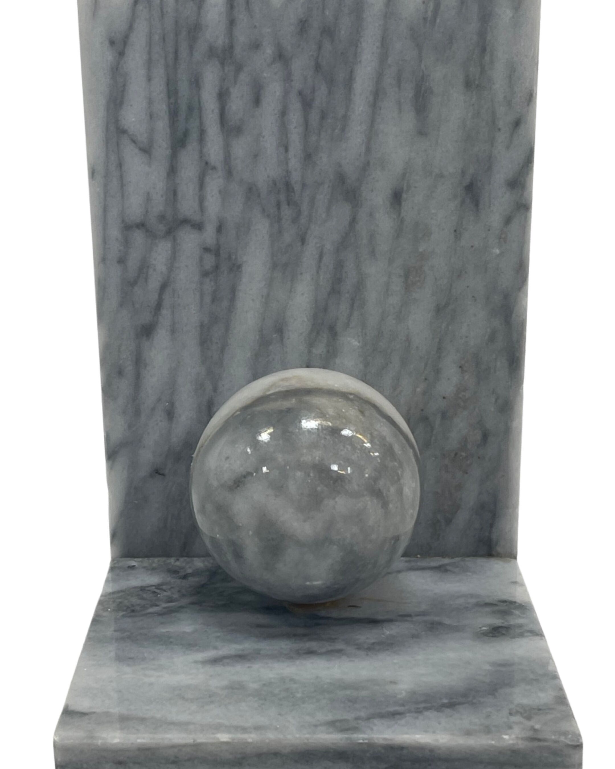 Vintage bookends marble 80s design bookend