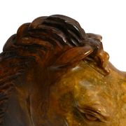 Decorative heavy lifelike 1960's horse head sculpture in brown soapstone