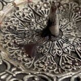 Antique Small Table Candlestick Holder Silver Plated Bronze Chiseled France