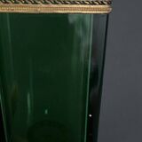 Vase 1900, glass base, bronze enclosure, antique decor