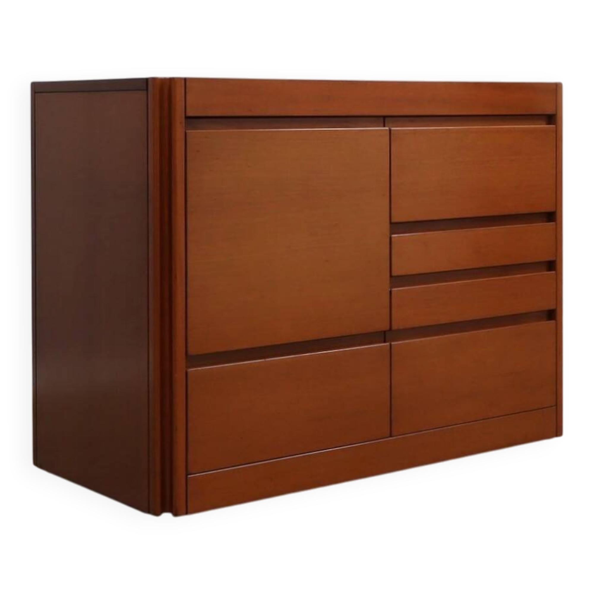 1970s Italian walnut Angelo Mangiarotti 4D series cabinet bar