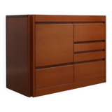 1970s Italian walnut Angelo Mangiarotti 4D series cabinet bar