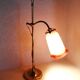 Orange glass paste tulip lamp, art nouveau swan neck, art deco